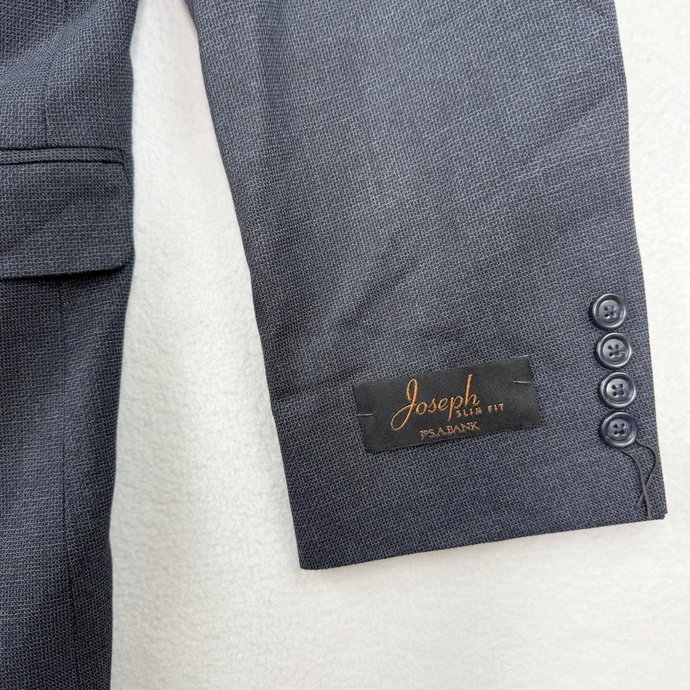 Jos A Bank JOSEPH Slim Fit Blazer Size 46‎ R Cotton / Wool Slate $495 NEW